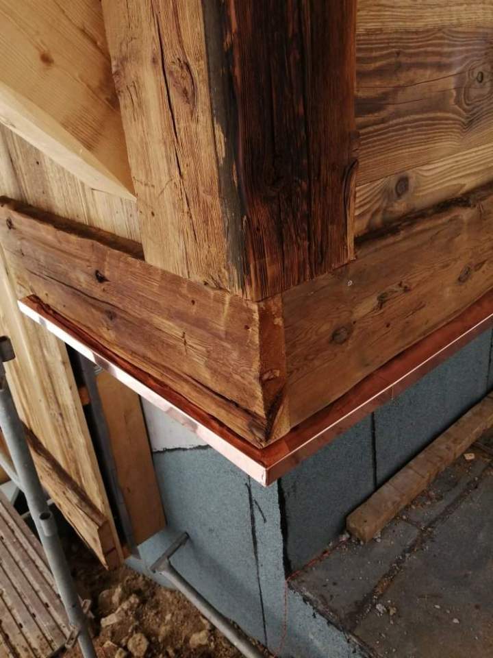 Pose de bavettes en cuivre Albertville